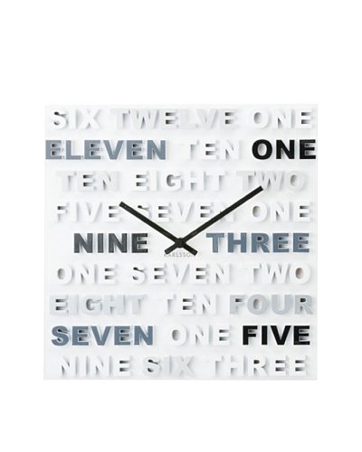 Karlsson One, Two, Three Wall Clock, Black/White
