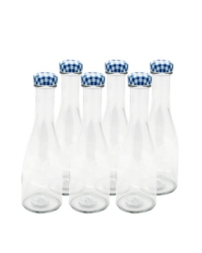 Kilner Set of 6 Blue/White Round Twist Top .25L/8.4 fl oz. Bottles