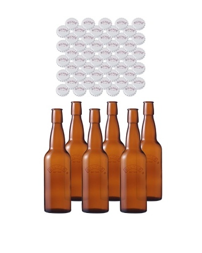 Kilner Set of 6 Home Brew .5L/16fl oz. Bottles with Crown Caps