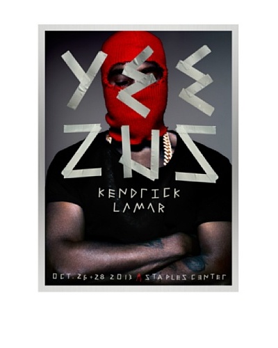 La La Land Yeezus at Staples Center Lithographed Concert Poster with Silkscreened Varnish