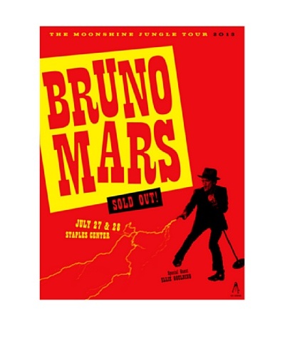 La La Land Bruno Mars at Staples Center 2013 Lithographed Concert Poster