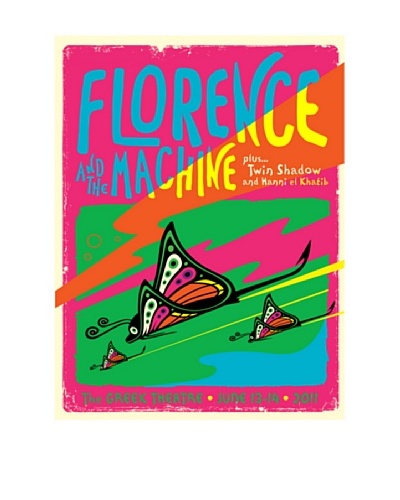 La La Land Florence And The Machine at The Greek Theatre 2011 Fluorescent Lithographed Concert Pos...