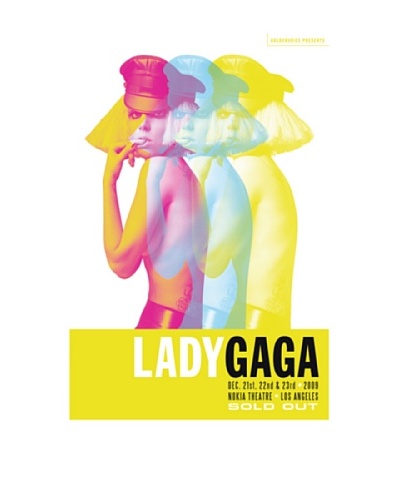 La La Land Lady Gaga Triplet Fluorescent Lithographed Concert Poster