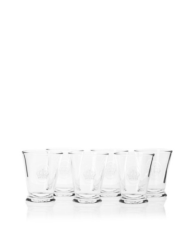 La Rochère Set of 6 French Crown Double Old-Fashioned Clear Glasses, 9-Oz.