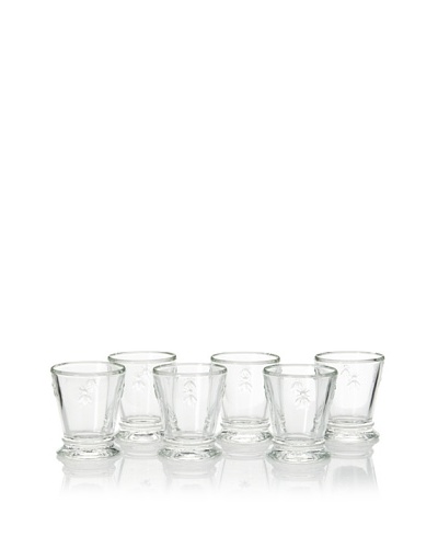 La Rochère Set of 6 Bee Shot Glass/Egg Cups, Clear