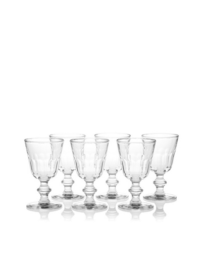 La Rochère Set of 6 Perigord Décor Footed Clear Water Goblets
