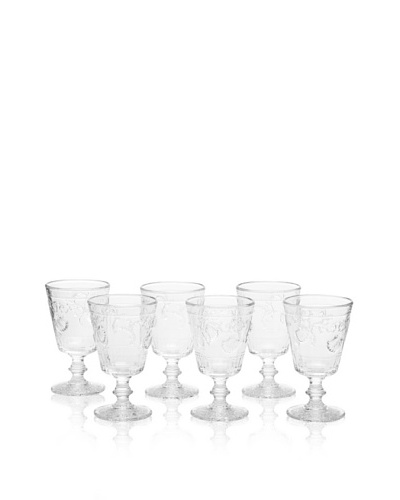La Rochère Set of 6 Versailles Décor 7-Oz. Wine Glasses