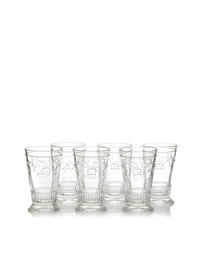La Rochère Set of 6 Versailles Decor Tall Drink Glasses, 11-oz.
