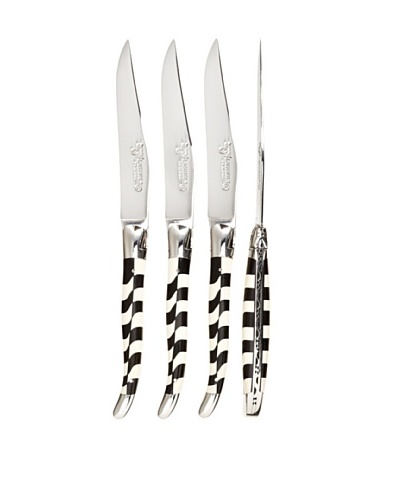 Laguiole en Aubrac Set of 4 Ebony/Ivory Steak Knives