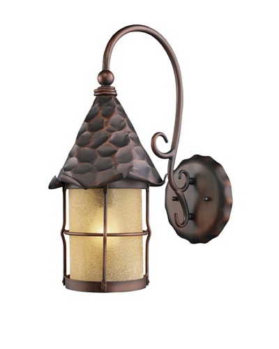 Landmark 385-AC Rustica 1-Light Outdoor Sconce, 19-Inch, Antique Copper with Scavo Glass