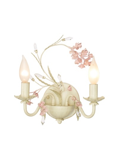 Laura Ashley Blossom 2-Light Wall Sconce, Antique Ivory