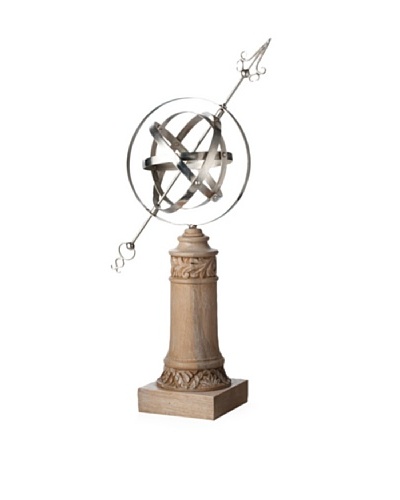 Lazy Susan Carved Wood Armillary