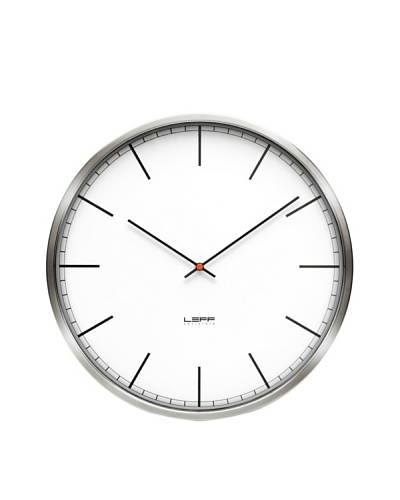 Leff Amsterdam Stainless Steel Index Clock, White