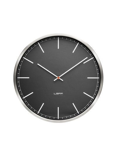 Leff Amsterdam Stainless Steel Index Clock, Black