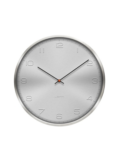 Leff Amsterdam Stainless Steel Embossed Aluminum Arabic Clock, White