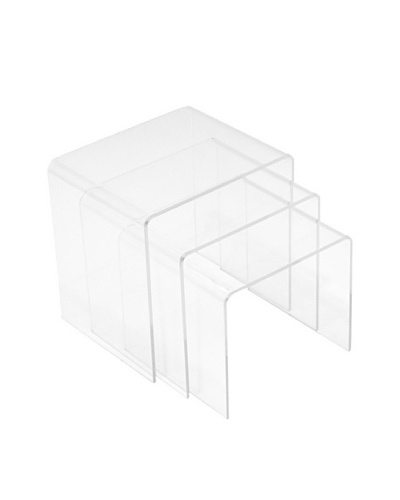 LexMod Casper 3-Piece Nesting Tables, Clear