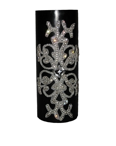 Lisa Carrier Designs Large Diamond Pillar Candle in Gardenia Scent, Black, 61-Oz.