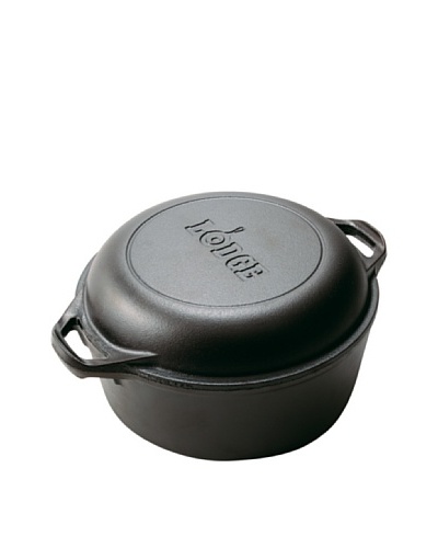 Lodge Logic Pre-Seasoned Cast Iron Double Dutch Oven/Casserole with Skillet Cover, 5-Qt.As You See