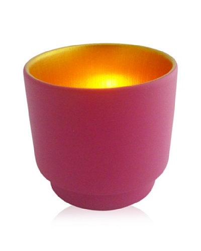 Luminata Studios Ceramic Votive Holder, Pink/Gold
