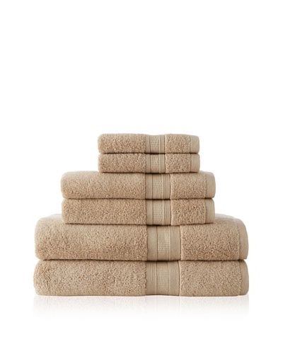 Luxury Suite MicroCotton Aertex 6-Piece Towel Set, Linen
