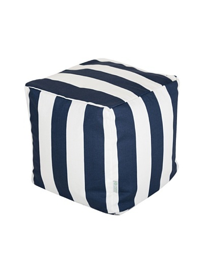 Majestic Home Goods Vertical Stripe Small Cube, Navy