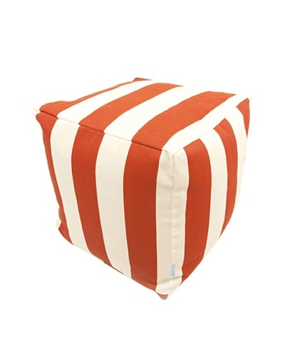 Majestic Home Goods Vertical Stripe Small Cube, Burnt Orange