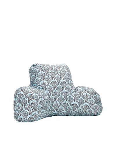 Majestic Home Goods French Maddie Reading Pillow, Soft Blue/Brown