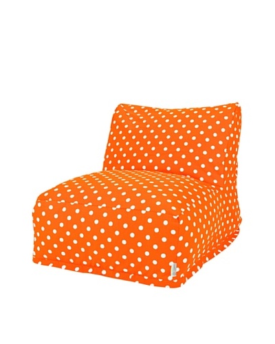 Majestic Home Goods Small Polka Dot Bean Bag Chair Lounger, TangerineAs You See