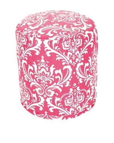 Majestic Home Goods French Quarter Small Pouf, Hot Pink/White