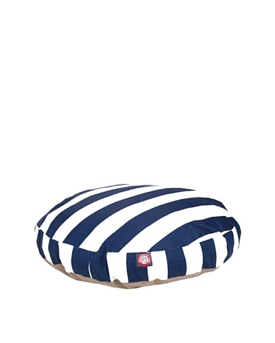 Majestic Pet Vertical Stripe Round Pet Bed, Medium, Navy Blue