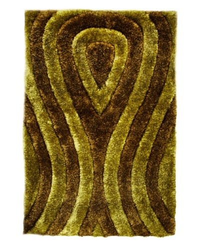 Manhattan Design District Wool Blend Luxury Shag [Green/Brown]