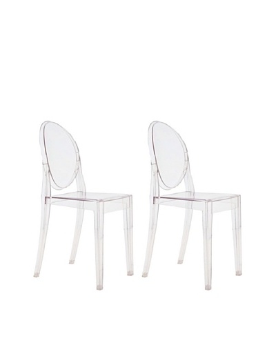Manhattan Living Set of 2 Soho Chairs, Clear