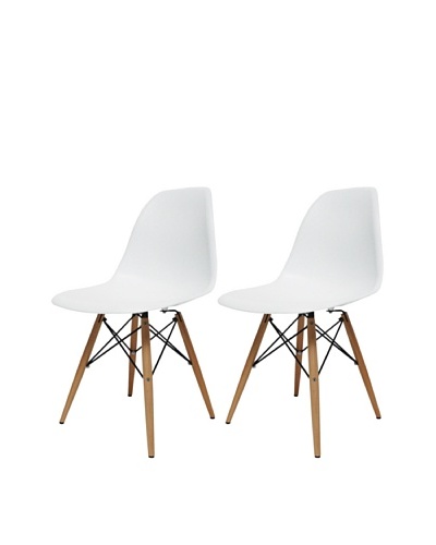 Manhattan Living Set of 2 Park Ave Chairs, White