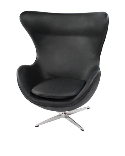Manhattan Living Leather Inner Chair, Black