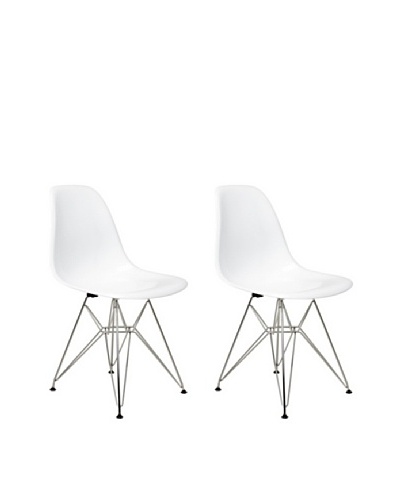 Manhattan Living Set of 2 6th Ave Chairs, White