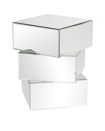 Marley Forrest Stacked Contemporary Mirrored End Table