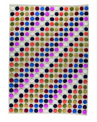 MAT the Basics Smarties Hand-Knotted Rug [White/Multi]