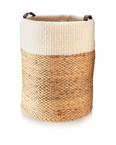 Matahari Water Hyacinth/Cotton Cylinder Basket