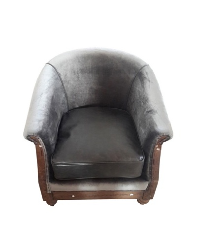 Mélange Home Deconstructed Leather Wing Armchair, Whiskey Brown