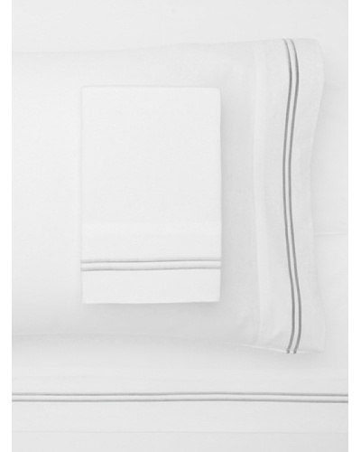 Mélange Home 2 Stripe Embroidered Sheet Set [Grey]