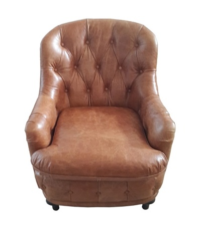 Mélange Home Somerset Leather Armchair, Columbia Brown