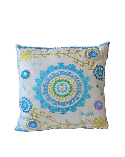 Mélange Home Suzani Embroidered Euro Square Pillow, CreamAs You See