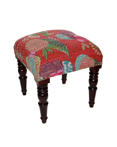 Mélange Home Bloomwash Stool, Red
