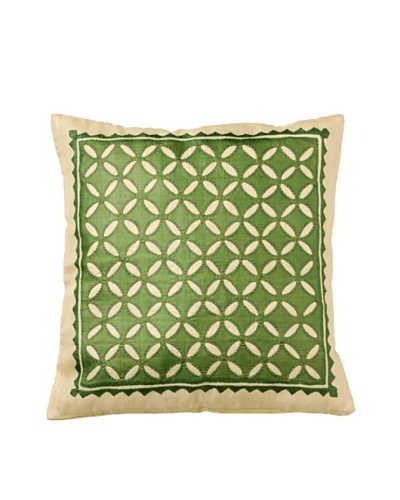 Mela Artisans Harmony in Jade Silk Cushion Cover, Green