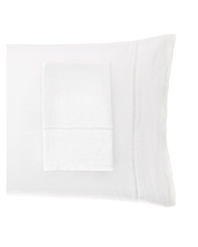 Melange Home Linen Hemstitch Pillowcase Set