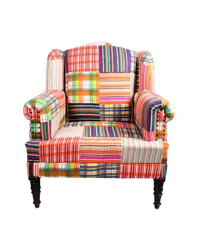 Melange Home Bengali One-of-a-Kind Chair, Plaid Multi