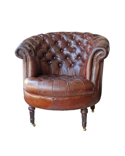 Melange Home Barrel Chair, Vintage Brown