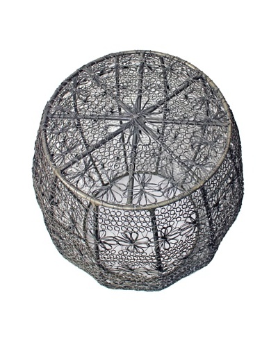 Melange Home Crochet Wire Barrel Stool