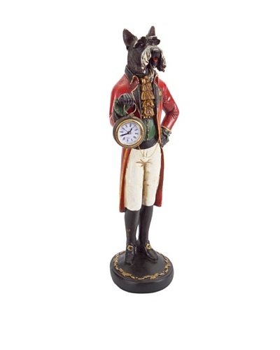 Melrose Dog With Clock Figurine