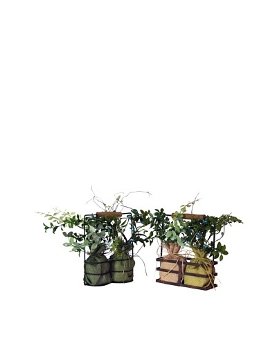 Melrose International Set of 2 Artificial Herb Gardens